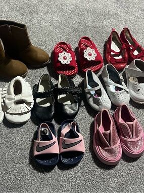 Lot of 9 girls size 4 & 5 shoes Nike/Koala kids/Frozen/Circo/Faded Glory/Misc